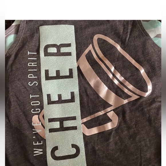 Justice size 14-16 cheer tank top with sports bra , short & matching headband - Picture 6 of 12